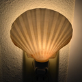 Fan-Shaped Seashell Plug-In Night Light, Coastal Style Wall Socket Ambient Lamp For Interior Decor And Gentle Night Illumination